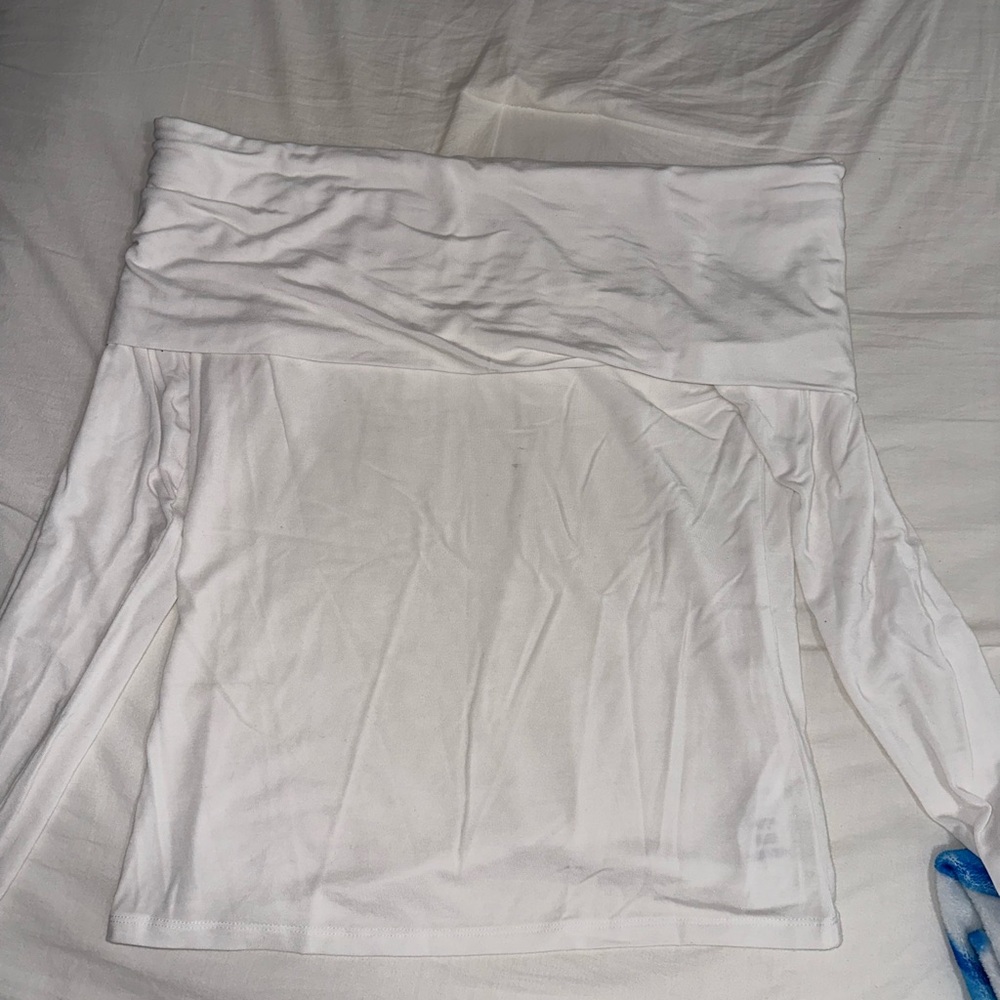 Aritzia White Fold Over Long Sleeve